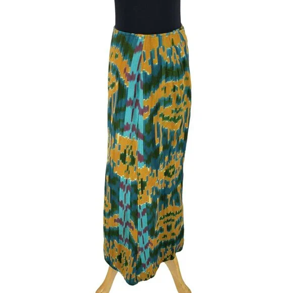 COPY - Ulla Johnson Navi Byzantine Midi Wrap Skirt Blue Yellow Green Fall Ikat … - Picture 8 of 14